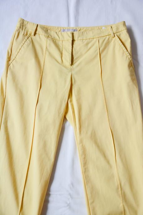 Prémiové žlté chino nohavice stefanel, 38