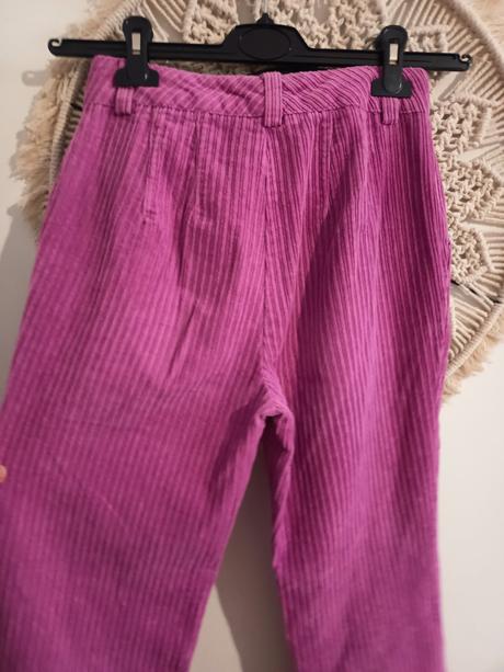Menčestrové cyklamenové nohavice, denim co,xs
