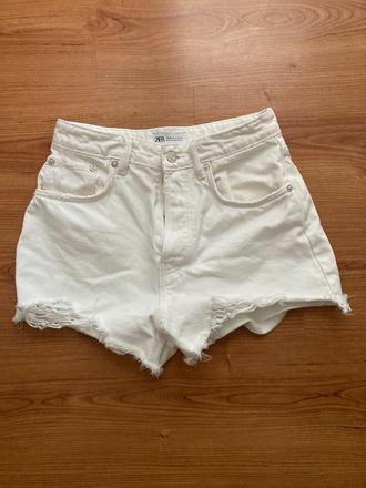 Zara biele denim šortky, zara,s