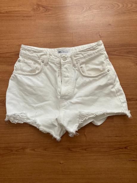 Zara biele denim šortky, zara,s