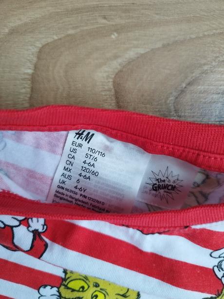 Vianočné pyžamo veľkosť 110/116, h&m,110