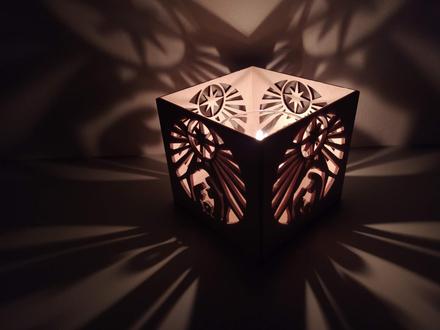 Drevený svietnik betlehem, 