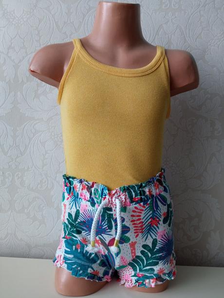 Dievčenské vzorované šortky s volánikmi f&f (86), f&f,86