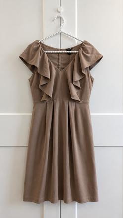 Hnedé šaty s volánom h&m, h&m,s