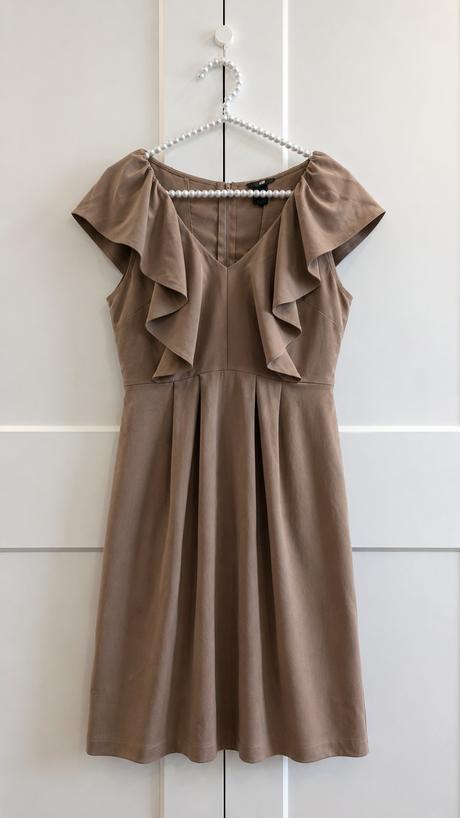 Hnedé šaty s volánom h&m, h&m,s