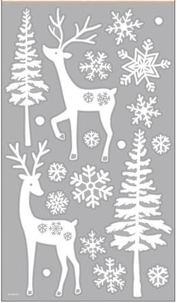 Nálepky jelene s glitrami 24x47cm,