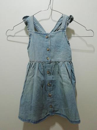 Bavlnené rifľové šaty s volánikmi, h&m,86