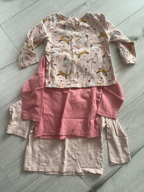 Trojbalenie ružových tričiek s dlhým rukávom, next,86