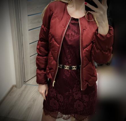 Bordová bunda, h&m,s