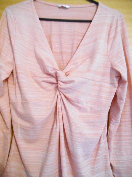 Lososové tričko s uzlovým výstrihom veľ.42, 42