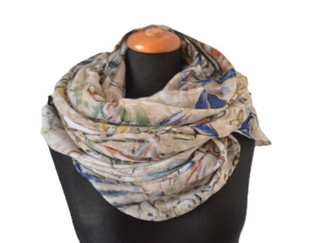 Dámsky vintage art scarf, 