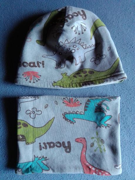 Čiapka + komín dino/horčicový, 116