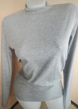 Rolák rebrovaný, dlhý rukáv, sivý, m, amisu,m