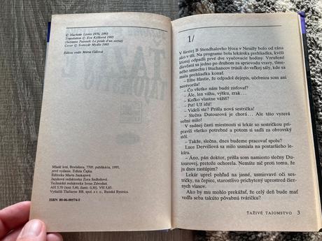 Ťaživé tajomstvo- prvé vyd.1995,