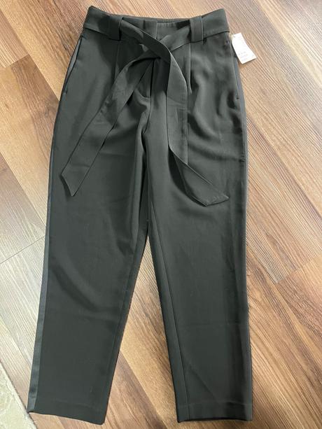 Elegantné čierna paper bag nohavice, h&m,36