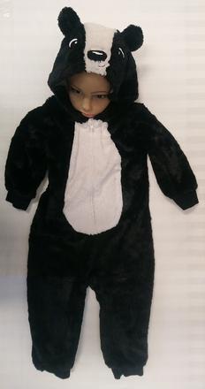 Kostým fleesový overal panda, h&m 12-18m, 80-86 cm,
