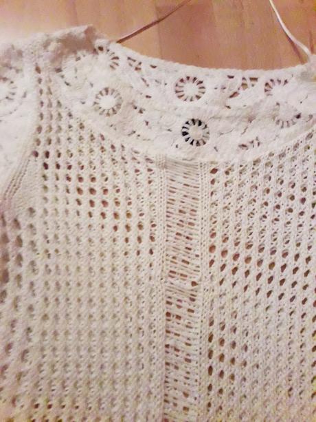 Krasny hackovany nenoseny top, h&m,xs
