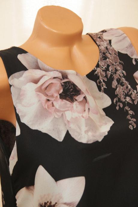 Čierny kvetinový top, m, m