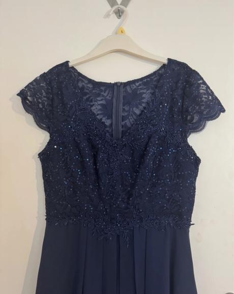 Plesové spoločenské modré šaty, l