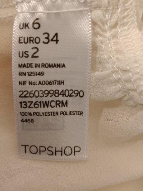 Dámsky krémový top s čipkou, topshop, xs, topshop,xs