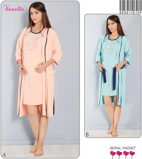 Materská súprava župan s nočnou košeľou bavlnené, vienetta secret,l / m / s / xl / xxl