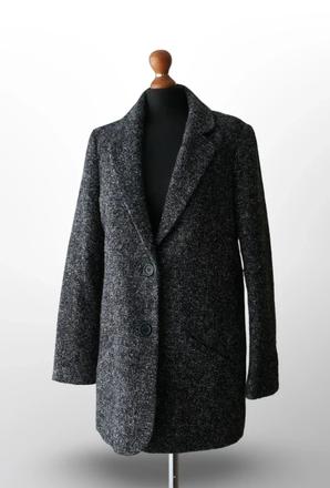 Elegantný melírovaný vlnený kabát, clockhouse,s