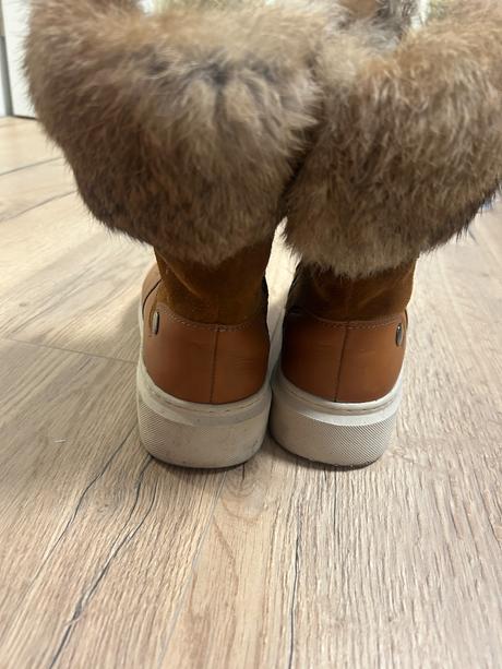 Kožené čižmy s pravou kožušinou, 41
