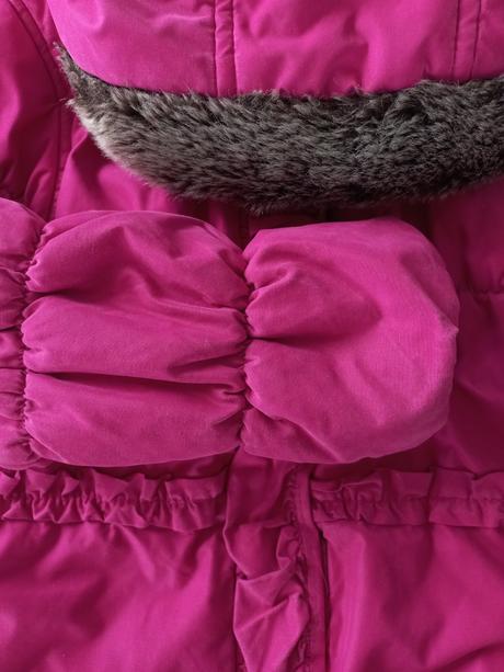 Trendy ružová zimná bunda, veľkosť 110 + gumičky, 110