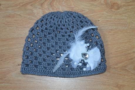 Háčkovaná čiapočka s kvetom, 50 - 158