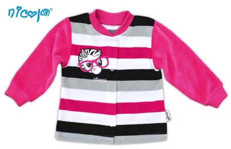 Nicol velúrová košieľka s prúžkami zebra - tm., 74