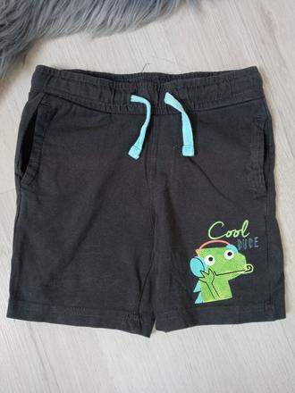 Chlapčenské tmavosivé šortky s potlačou (98), 98