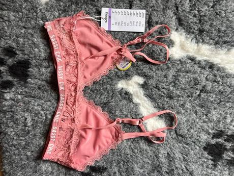 Korálovoružová bralette s čipkou sinsay uplne nová, sinsay,s