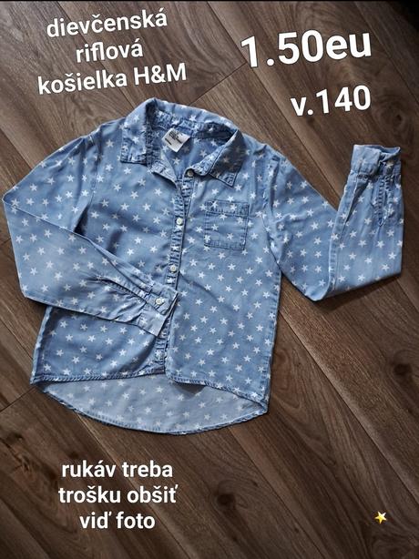 Riflová košielka h&m, h&m,140