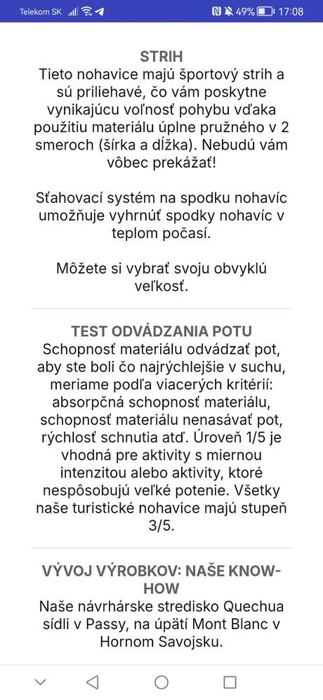 Dámske nohavice na turistiku veľ. s, quechua,s