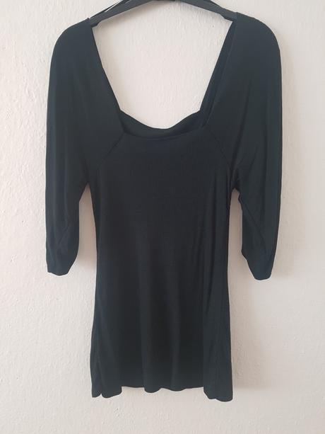 Predlzeny cierny top / tricko - padave rukavy, s