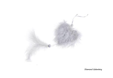 Srdce závesné - - biele, 