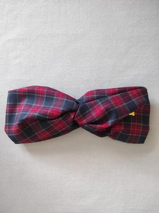 Kockovaná červeno- modrá čelenka farfalla mia, farfalla