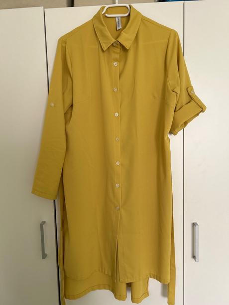 Košeľové šaty s roll-up rukávmi 40/l, l