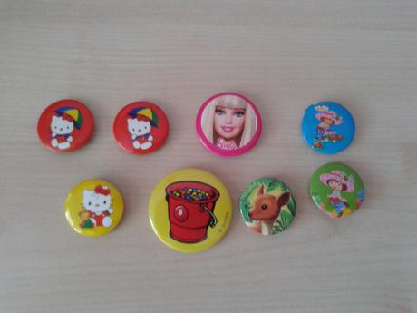 Brošne - hello kitty, barbie, jahodka, 