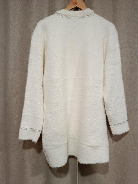 Alpaka kabát biely, nový, xl/xxl, xl