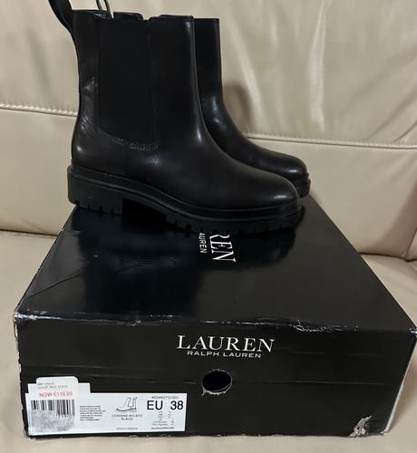 Kožené členkove topánky ralph lauren, ralph lauren,37