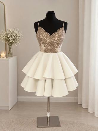 Elegantné biele spoločenské šaty, xs