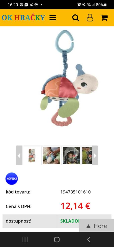 Fisher-price naťahovacia závesná korytnačka, 