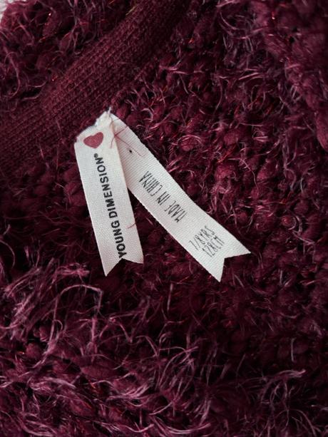 Bordový svetrik, young dimension,128