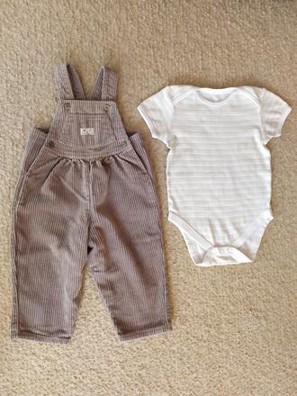 Menčestrové nohavice na traky 68 + body 74, bhs,68