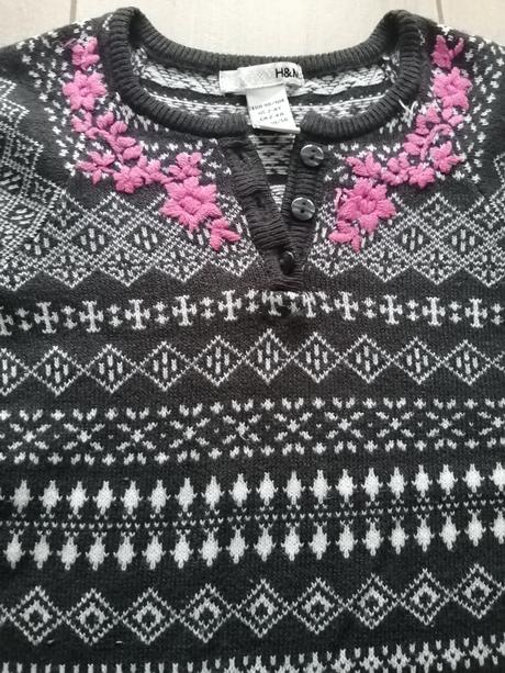 Teplé šaty so zimným motívom, h&m,104