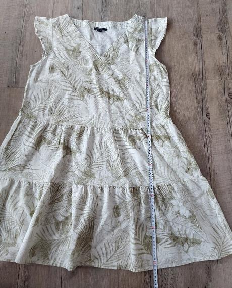 Bledozelené ľanovo bavlnené šaty, esmara,44