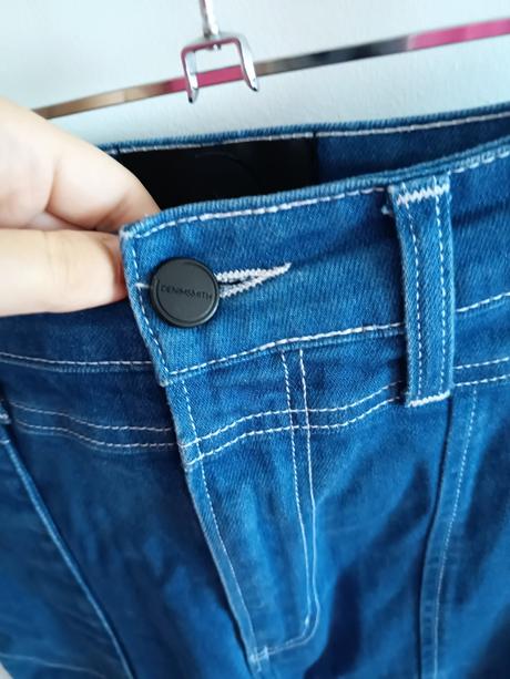 Riflová midi sukňa denimsmith original, s