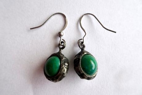 Náušnice malachit, 