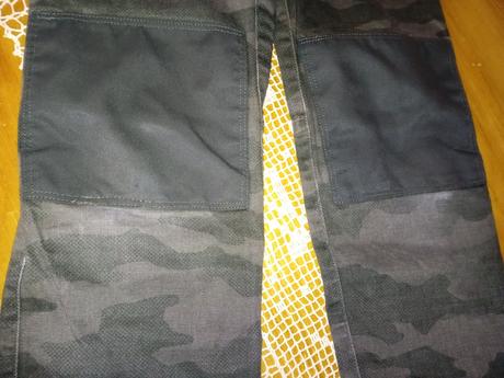 Maskáčové nohavice, decathlon,128